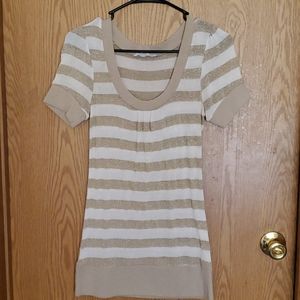 Gold/ cream sweater dress